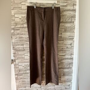 French Connection||Women’s Wide Leg Wool Striped ALTERED Brown Formal Trousers 6